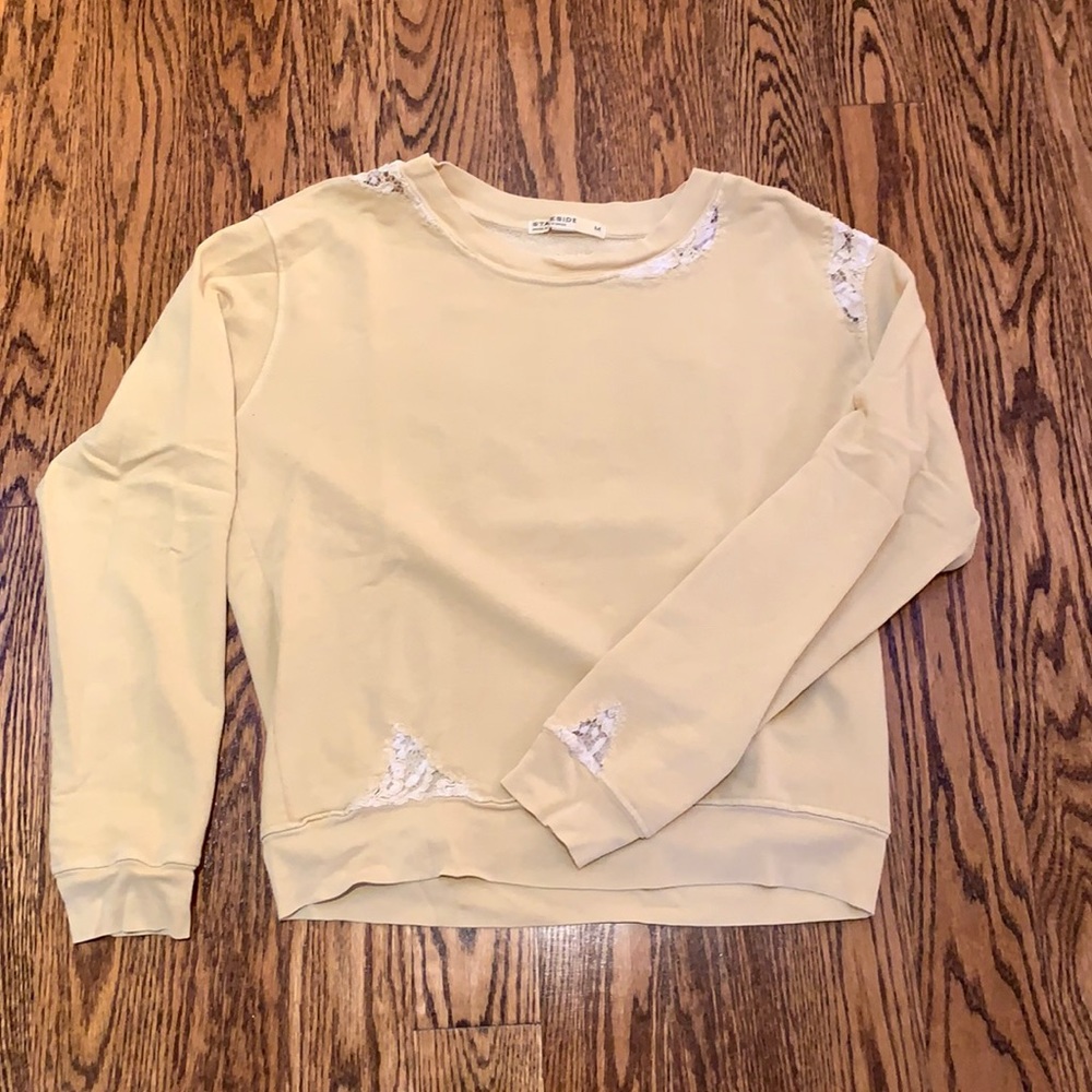 Stateside (from Anthropologie) Lace Vintage Look Sweatshirt